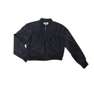 DKNY Womens Black Bomber Jacket Size S Polyester With Zipper Closure. NWT.